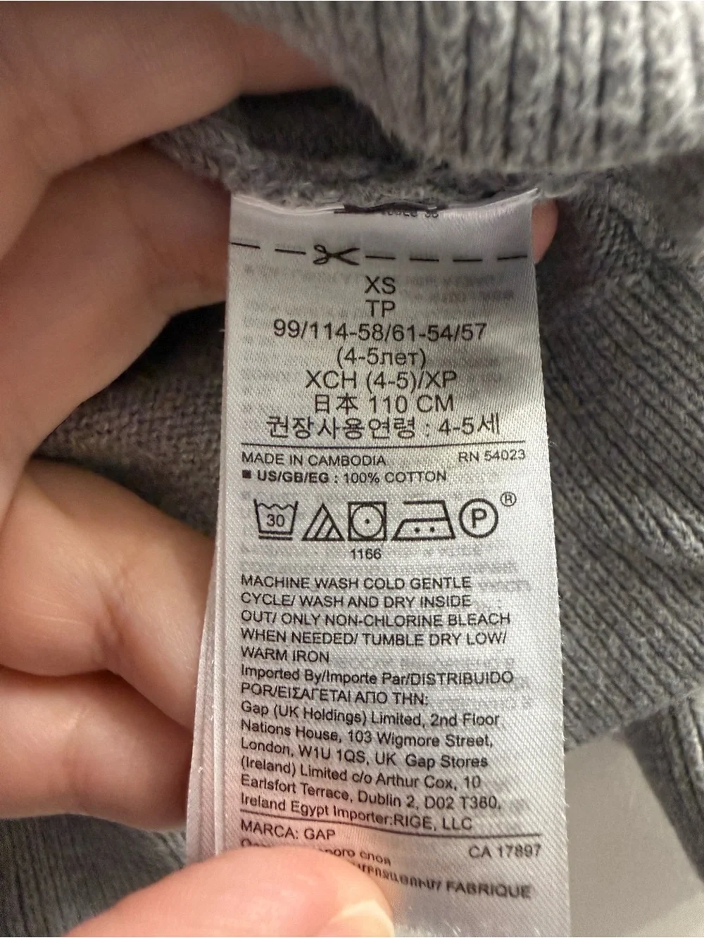 GAP Kids Light Gray V-Neck Sweater